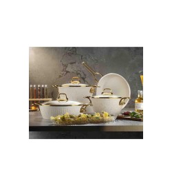 LİNES  MAYA  7 PARÇA TENCERE SETİ BEYAZ